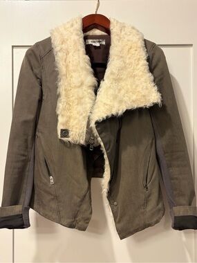 Helmut Lang lamb shearling moto jacket